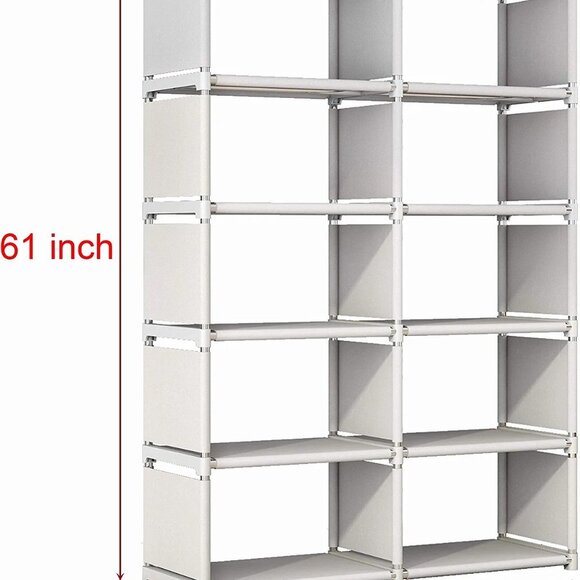 5 Tier 10 Cubes Organizer Shelves, Bookcase Shelve (Gray) - Picture 2 of 5